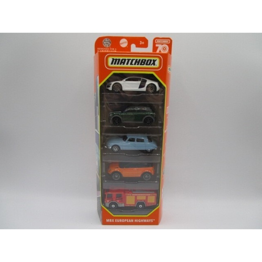 Matchbox 70 Years MBX European Highways 5 Pack 1:64 Diecast Car Audi R8 Citroen
